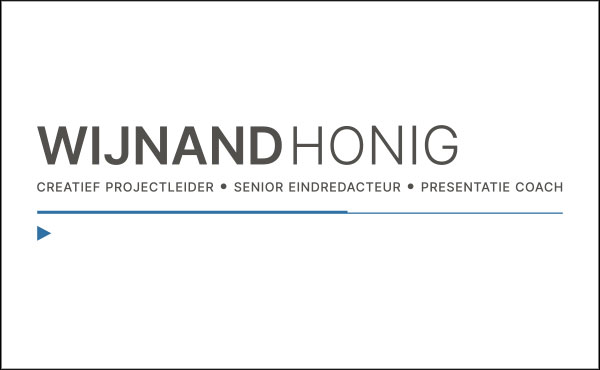Wijnand Honig - senior eindredacteur, creatief projectleider en presentatiecoach
